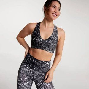 NEW! CALIA Essentials Sports Bra and Leggings Set - Deep Sea Dots Pure Black